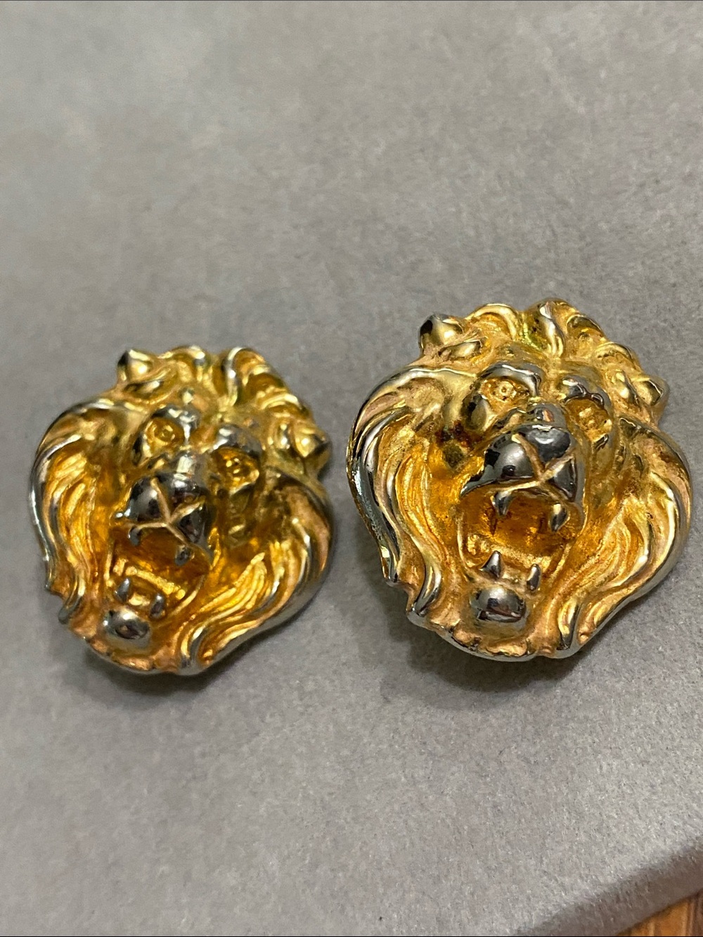 AK Gold Lion Head Earrings